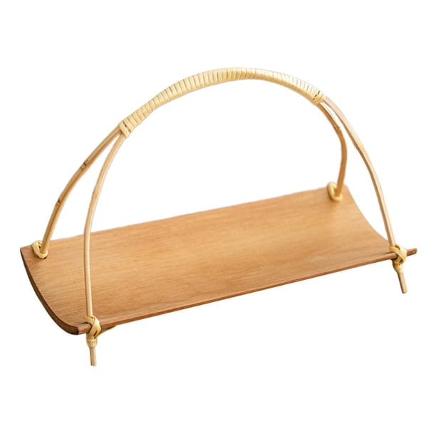 Bandeja para servir té, plato de postre, bandejas para servir, cesta decorativa de madera para frutas, plato para servir ensalada para Picnics en casa Color A