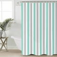 thumbnail image 4 of Shower Curtain Bathroom Set Modern Colorful Gradient Geometric Line Waterproof Fabric Shower Curtains with Grommets&Hooks Green Grey Ombre Stripe Privacy Bath Curtain for Bathtub 72x72in, 4 of 7