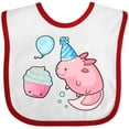 thumbnail image 3 of Inktastic Cute Axolotl Birthday with Cupcake Boys or Girls Baby Bib, 3 of 4