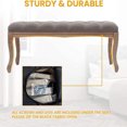 thumbnail image 4 of S-HOME Upholstered End of Bed Bench in Design with Carving, Linen Material, Perfect for Foyer，Grey, 4 of 11