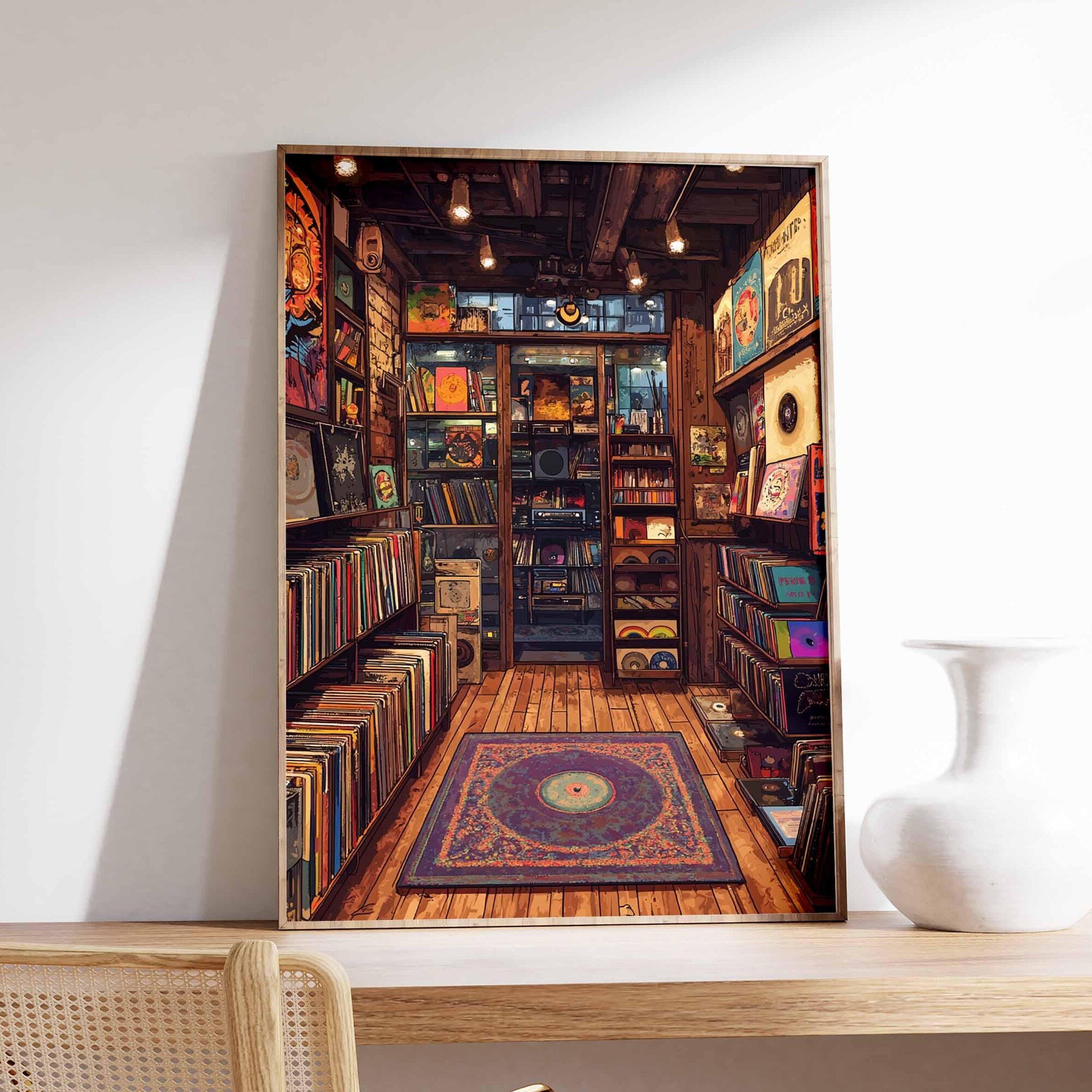 Retro Vinyl Record Store Art Print Music Poster 1