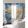 thumbnail image 3 of Sunset Beach Blackout Curtains 45 Inches Long for Bedroom, Spray Ocean Waves Sky Nature Scenery Thermal Insulated Room Darkening Black Out Window Curtain Panels Grommet Drapes for Living Room, 3 of 8