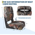 thumbnail image 6 of 2 Pack Low Back Folding Marine Seats, Fishing Boat Seat with Thickened Sponge Padding and Molded Plastic Frame, Captain Chairs for Fishing, Cruises, Sightseeing, Speedboat, 6 of 7