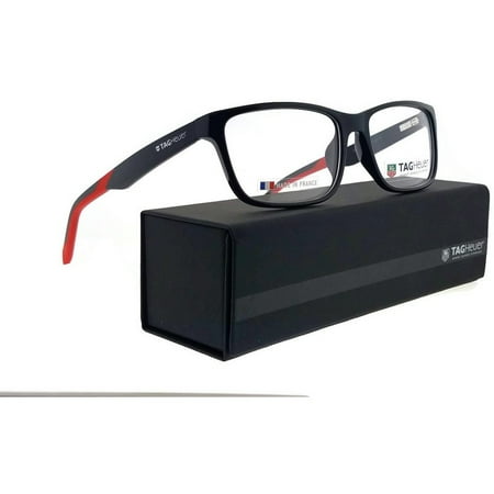 Unisex Eyeglass Frame - Tag Heuer B-Urban-0553-006-57 Rectangle Unisex Black Frame Clear Lens Eyeglasses