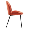 thumbnail image 5 of Modway Scoop 17.5" Velvet Dining Chairs in Orange/Black (Set of 2), 5 of 7