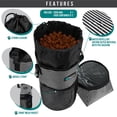 thumbnail image 2 of PetAmi Dog Food Travel Bag | Kibble Carrier for Dogs with Collapsible Dog Water Bowls Kit | Pet Food Travel Container Storage for Camping, Hiking Gear Accessories (Stripe Black, Grey), 2 of 8