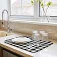 thumbnail image 5 of Dish Drying Mat for Kitchen Countertop, Buffalo Check Plaid Absorbent Dish Mat Quick Dry Non Slip Draining Mat Kitchen Drying Pad for Dishes, Utensils 18x24 Inch Black White Plaid Farmhouse, 5 of 9