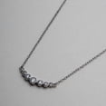 thumbnail image 4 of Mercie Sterling Silver Pendant Necklace Graduated Bezel Set Stone Design 18 Inch Everyday Wear, 4 of 9