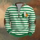 thumbnail image 4 of Penkiiy Hombre Día de San Patricio Impreso Mitad superior Zipper de manga larga Top de manga larga Cuello redondo Camisa 2XL Multicolor, 4 of 5