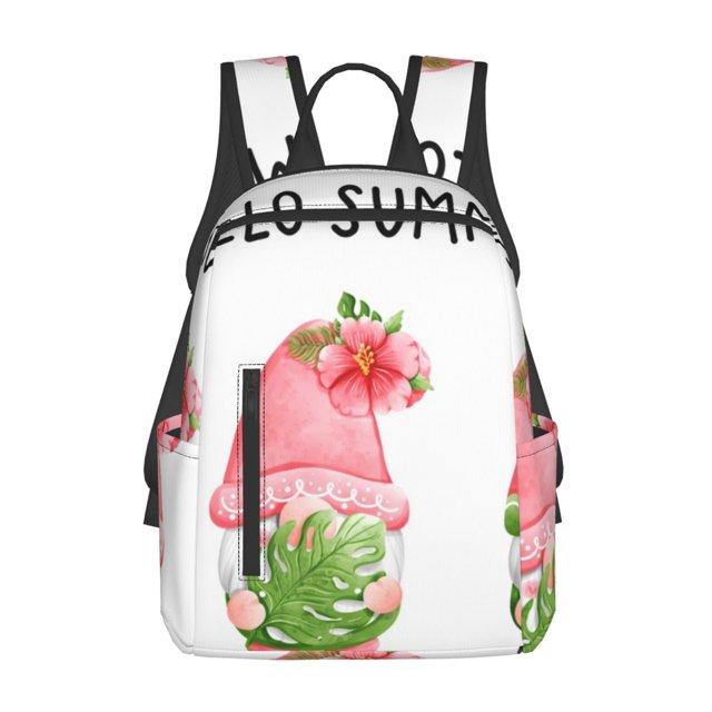 Balery Hello Summer Gnome Mochila Ligera para Hombres y Mujeres – Resistente y Impermeable, Ideal para la Escuela, el Trabajo, los Viajes y el Uso Diario