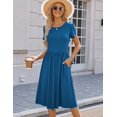 thumbnail image 5 of Zeagoo Short Sleeve Dress for Women Boho Beach Dresses Aline Midi Sundress with Pocket Casual Loose Shift Dress Summer Floral Tshirt Dress, 5 of 6