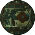 thumbnail image 1 of Ahgly Company Machine Washable Indoor Round Persian Turquoise Blue Traditional Area Rugs, 6' Round, 1 of 4