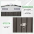 thumbnail image 3 of Sunmthink 9.6' x 7.8' Outdoor Storage Shed, Metal Shed with Lockable Door & Air Vent for Backyard, Garden, Gray, 3 of 7