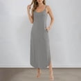 thumbnail image 4 of DHFJKG Sleeveless Beach Dress Women Loose Fit Summer Comfortable Flowy Long Dress Adjustable Straps Curved Hem Scoop Neck Stylish Dresses, 4 of 9
