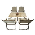 thumbnail image 4 of Multi-Function Foldable and Portable Dining Set, 1 Dining Table & 4 Folding Chairs, Indoor and outdoor universal, Natural 00002, 4 of 6