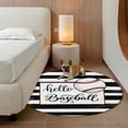 thumbnail image 2 of Black White Striped Round Area Rug 3Ft Washable Small Circle Rugs for Kitchen Entryway, Baseball Stripes Farmhouse Art Non-Slip Carpet Floor Mats Indoor Outdoor Carpet Runner Aesthetic Home Decor, 2 of 8