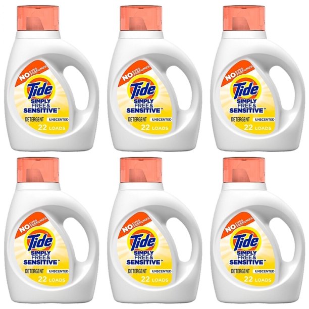Tide Free and Gentle Liquid Laundry Detergent, Unscented, Sensitive, HE
