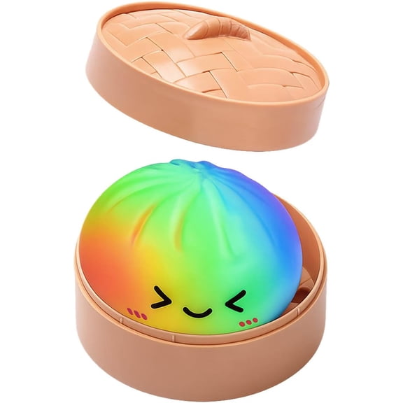 2026 New Giant Glitter Dumpling, Giant Dumpling Squishy, Jumbo Squishy with Steamer Box, Anxiety Relief Fidget Ball, Soft Squeeze Decompression Dough for Adults