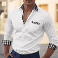 thumbnail image 1 of Camisa vaquera occidental para hombre con estampado HD, informal, para deportes al aire libre, fiestas, suave y cómoda, a cuadros en blanco y negro, estilo nuevo 2024, 1 of 6
