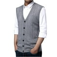 thumbnail image 5 of AnuYalue Mens Big and Tall Sweater Vest Lightweight Button Down Knit Vests Fall Winter Sleeveless Pullover Soild Color V Neck Waistcoat, 5 of 5