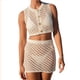 thumbnail image 2 of Conjuntos de Dos Piezas de Falda y Pareo, Trajes de Baño de Crochet para Mujer, Conjuntos de Playa Sexys para Vacaciones en Resorts. M, 2 of 10