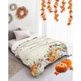 thumbnail image 4 of Fall Pumpkin Flannel Blanket for Bed,Travel and Camping, Sunflower Leaf Super Soft Cozy Blanket for All Seasons 40"x60", 4 of 6