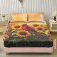 thumbnail image 2 of Jiueut Cardinal Sunflower Pattern 3 Pack Twin Bed Sheet Set, Easy Care Fitted Sheet and 2 Lightweight Pillow Cover Wrinkle Free Bedroom Decoration with Elastic Band for Kids Boys, 2 of 7