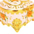 thumbnail image 2 of Heart-shaped jewelry box, soft velvet lining, vintage storage box for earrings, necklaces and bracelets, gold and white, 2 of 4