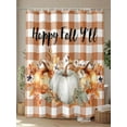 thumbnail image 4 of Fsddascl Thanksgiving Pumpkins Shower Curtain Set - 48" x 72" Washable Bathtub Curtain with 12 Hooks, Fall Harvest Botanical Floral Plaid Waterproof Fabric Stall Shower Curtains for Bathroom/Bathtub, 4 of 6