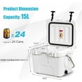 thumbnail image 2 of PINDEE 16 Quart Cooler, 24 Can Insulated Ice Chest Box with Heavy Duty Handle and 2 Cup Holders, 3-5 Days Ice Retention, Portable Leakproof Hard Cooler for Camping, Fishing, Picnic, Outdoor, 2 of 6