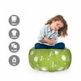 thumbnail image 2 of Dragonfly Storage Toy Bag Chair, Sketch Style Dandelion Flower Petals Spring Beauty Nature Blossom Image, Stuffed Animal Organizer Washable Bag, Small Size, Lime Green Cream, by Ambesonne, 2 of 3