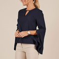 thumbnail image 4 of Elegante De Manga Larga Con Y Manga Larga Para Mujer Camisas Para Mujer L Yinane Blusa de gasa de mujer, 4 of 8