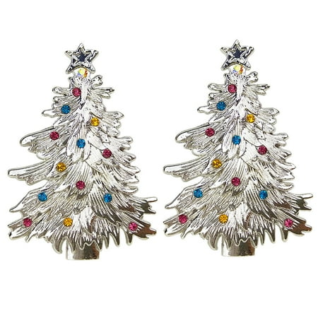 

NUOLUX 2Pcs Christmas Tree Shaped Napkin Ring Alloy Dinner Napkin Buckle Napkin Holder