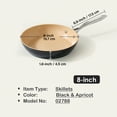 thumbnail image 2 of Cooks Standard Hard Anodized Nonstick Frying Pan, 8-inch Ceramic Non Stick Skillet, Induction Cookware Egg Omelette Pan, Oven Safe, Black & Apricot, 2 of 7