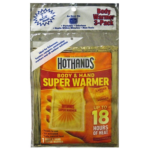 Lot of 3 Hot Hands Body & Hand Super Warmer Value 3 Pack Safe Natural Heat 2023 