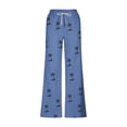thumbnail image 5 of Pantalones largos para hombre, cintura elástica, transpirables, cómodos, suaves, informales, de playa, de poliéster., 5 of 5