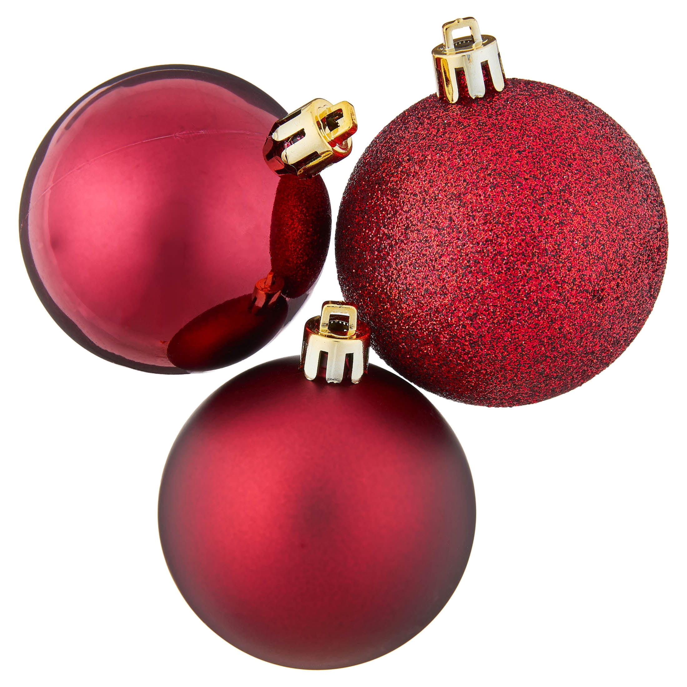 24-Count Burgundy Ball Shatterproof Christmas Ornaments, 2.8", by Holiday Time