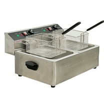 NSF 3500W Commercial Electric Countertop Fryer, Stainless Steel Commercial Deep Fryer, Dual Tank 12L