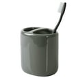 Mainstays Basic Ceramic Toothbrush Holder Light School Grey