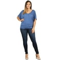 thumbnail image 2 of Pastel by Vivienne Women's Draped Dolman Top Plus Size Denim XX-Large, 2 of 2