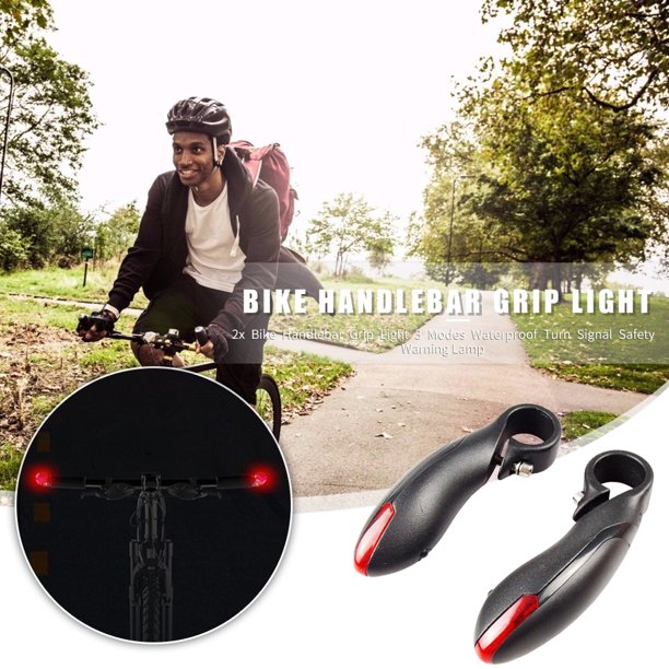 Bicicleta Luz de agarre para manillar de bicicleta de montaña 2 piezas Likrtyny clásica resistente al agua señal de aleación de aluminio para exteriores lámparas de advertencia de