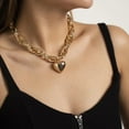 thumbnail image 2 of Hollow Thick O-shaped Chain Love Pendant Necklace, 2 of 2