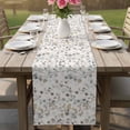 thumbnail image 5 of Gray Botanical Table Runner, Farmhouse Spring Summer Floral Leaves Washable Cotton Linen Table Runners 72 Inches Long, Dresser Scarf Runner for Dining/Coffee/Kitchen/TV Stands/Cabinets 13''x72'', 5 of 8