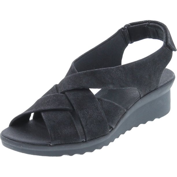 CLARKS Women's Caddell JENA Wedge Sandal, Black, 7.5 - Walmart.com