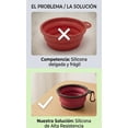 thumbnail image 3 of Plato Para Perro Plegable Silicona Portatil Viaje Mascotas Rojo, 3 of 5
