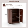 thumbnail image 3 of Costway 2-Door Storage Cabinet Freestanding Storage Organizer with 3-Tier Shelf Entryway Brown, 3 of 10