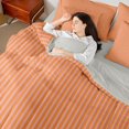thumbnail image 5 of Castle Fairy Mid Century Vertical Stripe Queen Bedding 7pcs,Vintage Linear Texture Bedding Comforter Set Queen,Pink Soft Pink,Reversible, 5 of 7