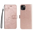 thumbnail image 5 of Decase Wallet Case for Apple iPhone 14, Butterfly Embossed PU Leather Wallet Case Flip Protective Phone Cover with Card Slots and Kickstand Case,Rosegold, 5 of 6