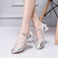 thumbnail image 2 of Cathalem Shoes Women Adult Female Closed Toe Heels for Women Dance Shoes Single Shoe Dance Shoes Wide Width Heels for Women Silver 8.5, 2 of 6