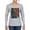 Heather Grey, variant on Colorful Cat Portrait | Cat Lover Owner | Dean Russo Art Animal Lover Womens Long Sleeve T-Shirt, Heather Grey, S